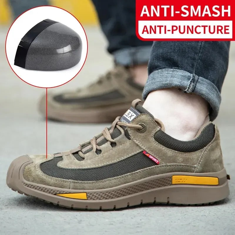 Zapatillas de trabajo de seguridad con punta de acero para hombre,