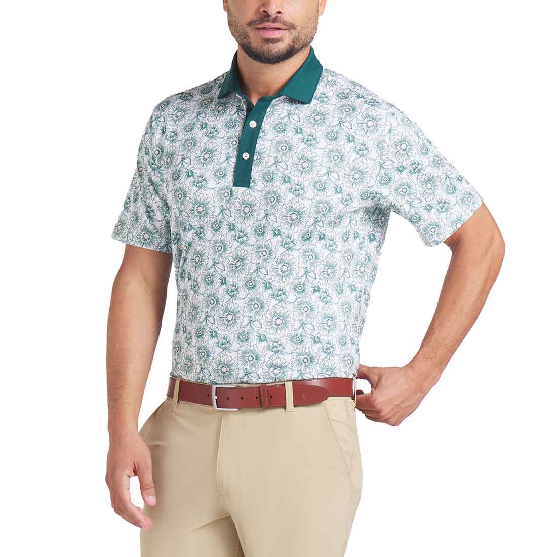 Puma Pique Flower Fields Golf Polo