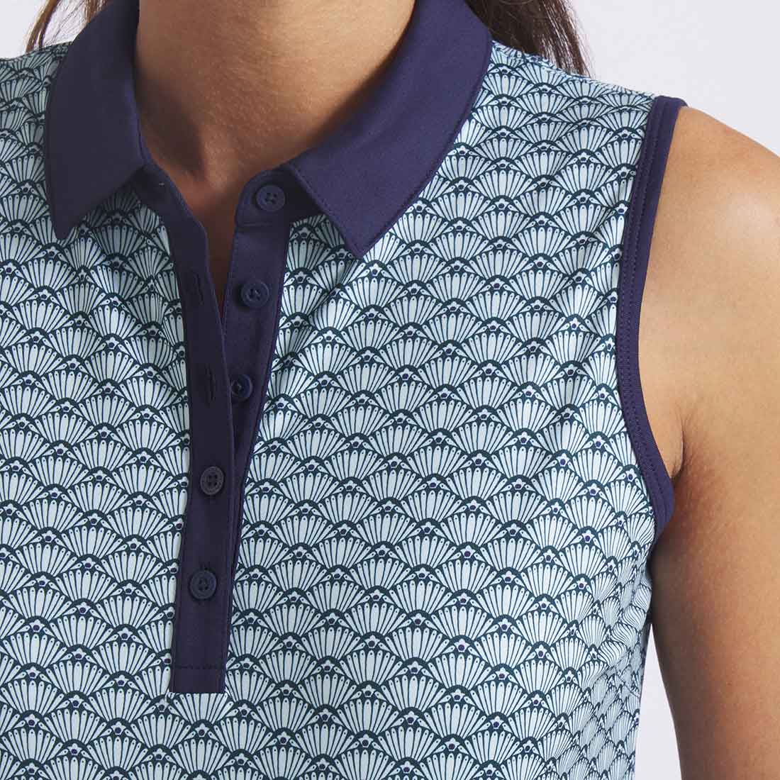 Puma Women's Cloudspun Scallop Sleeveless Golf Polo