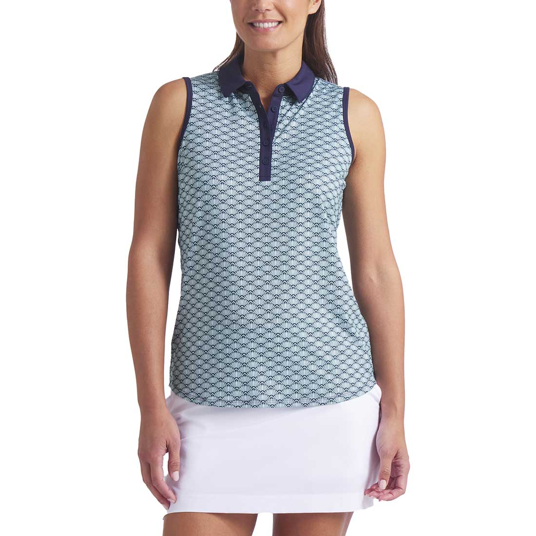 Puma Women's Cloudspun Scallop Sleeveless Golf Polo
