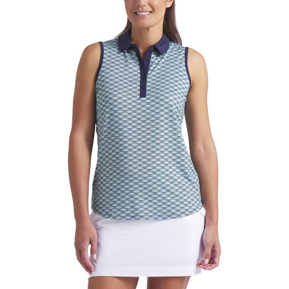 Puma Women's Cloudspun Scallop Sleeveless Golf Polo