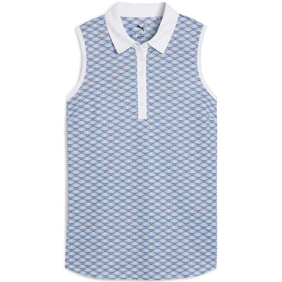 Puma Women's Cloudspun Scallop Sleeveless Golf Polo