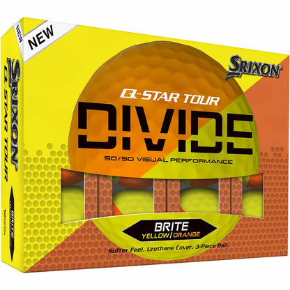 Srixon Q-Star Tour Divide 2 Bright Yellow/Orange Golf Balls