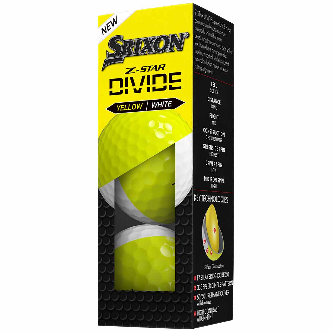 Srixon Z-Star 9 Divide White/Yellow Golf Balls