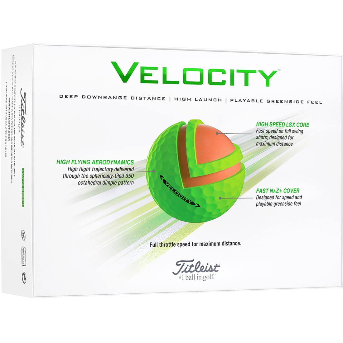 Titleist 2024 Velocity Matte Green Golf Balls