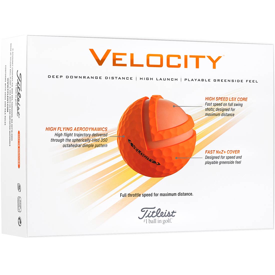 Titleist 2024 Velocity Matte Orange Golf Balls