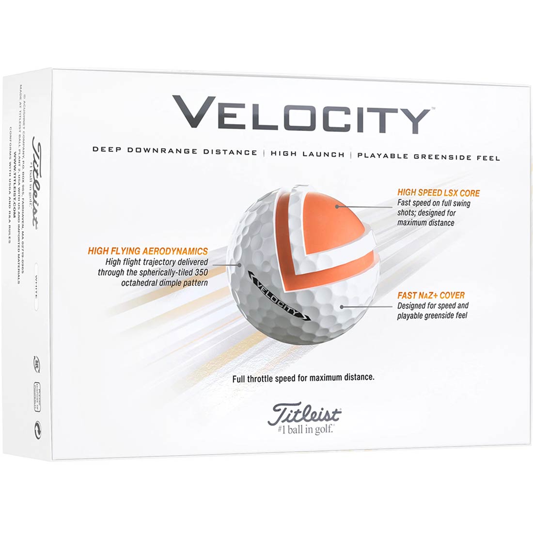 Titleist 2024 Velocity White Golf Balls