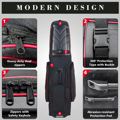 Yamato Golf Travel Bag – ABS Hard Shell, Wheels, Foldable Design