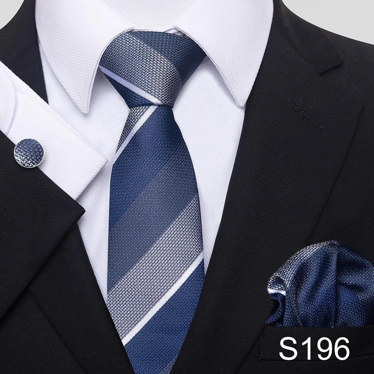 Corbata de regalo de cumpleaños de gran calidad, conjunto de gemelos y pañuelo, corbata para hombre, ropa formal, regalo para hombre, novio