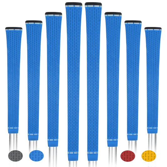 Yamato Single-Color Blue Golf Grips 8-Pack – Soft, Non-Slip Grip