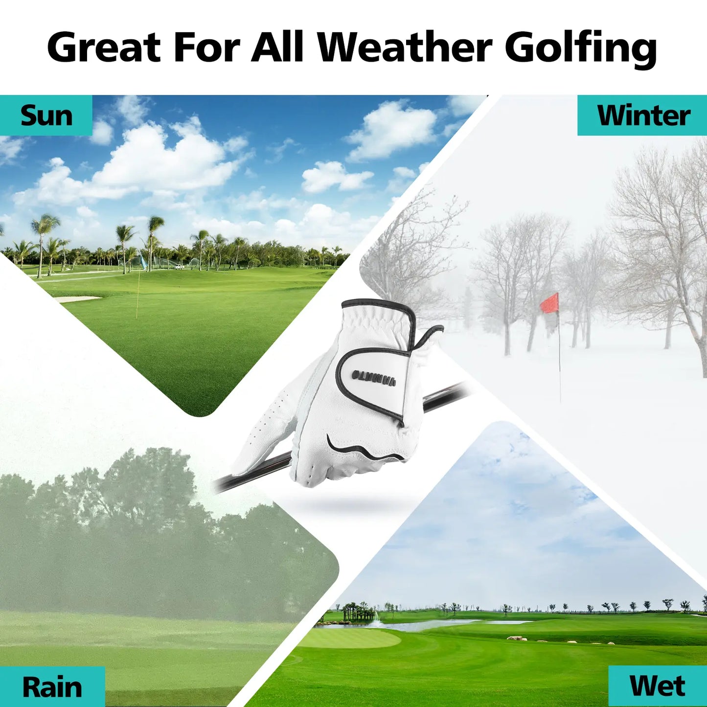 Yamato 3-Pack Men’s Golf Gloves – Cabretta Leather, Left & Right Hand