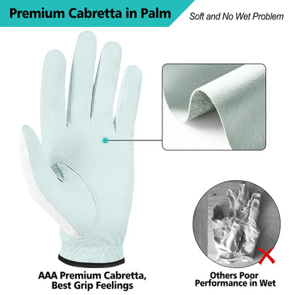 Yamato 3-Pack Men’s Golf Gloves – Cabretta Leather, Left & Right Hand