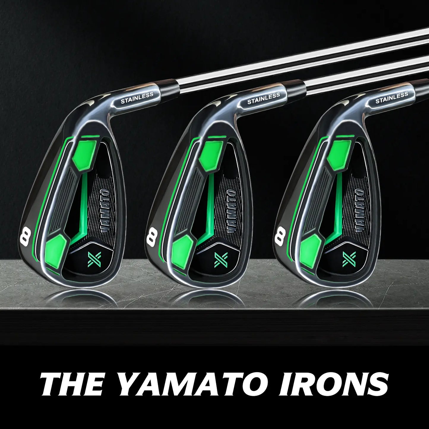 Yamato Golf Iron Set – 6 Piece Right Hand Irons (No.5–9 + P) – Stainless or Carbon Shaft – Men's Cavity Back Clubs