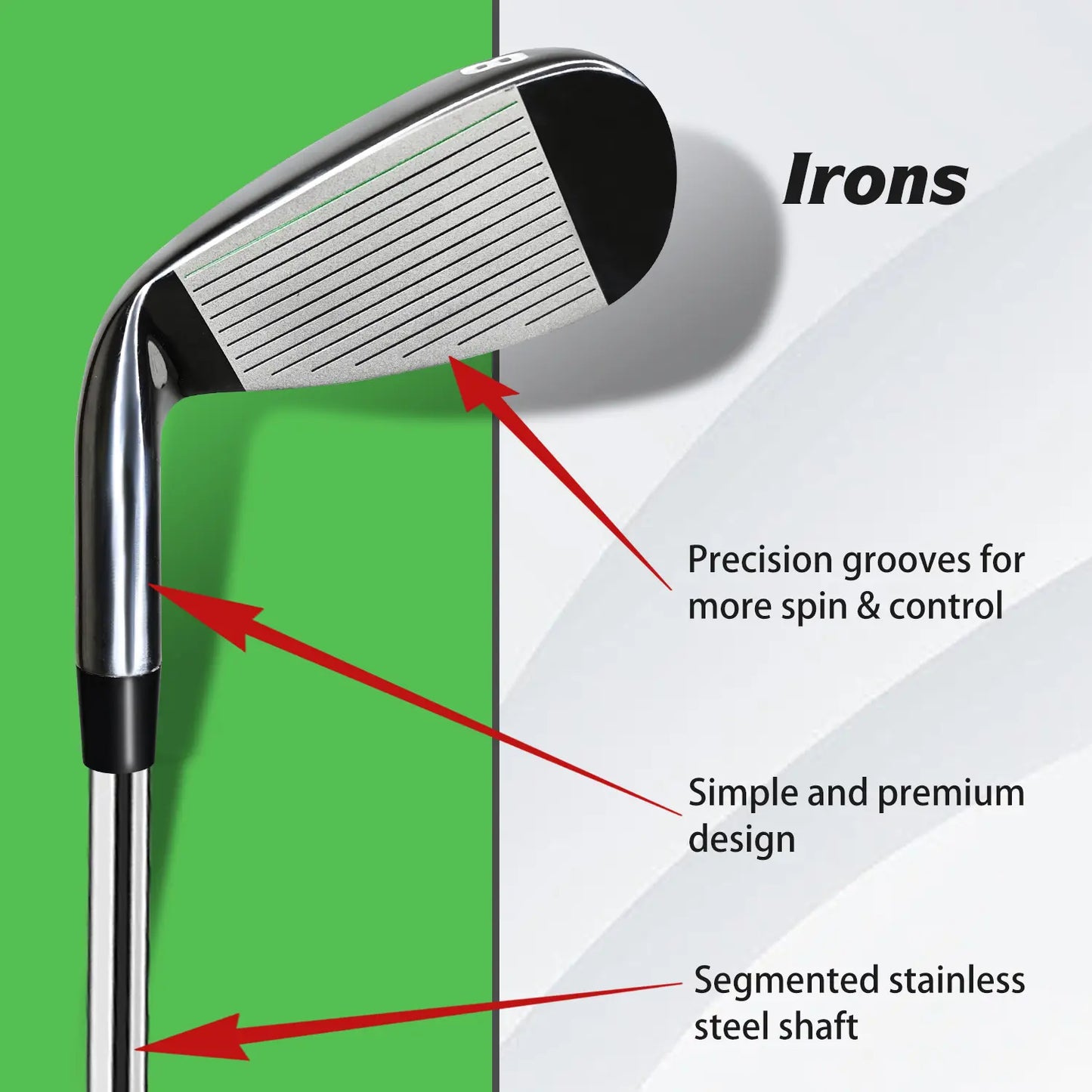 Yamato Golf Iron Set – 6 Piece Right Hand Irons (No.5–9 + P) – Stainless or Carbon Shaft – Men's Cavity Back Clubs