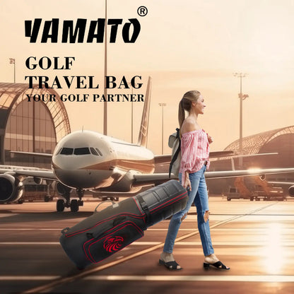 Yamato Golf Travel Bag – ABS Hard Shell, Wheels, Foldable Design
