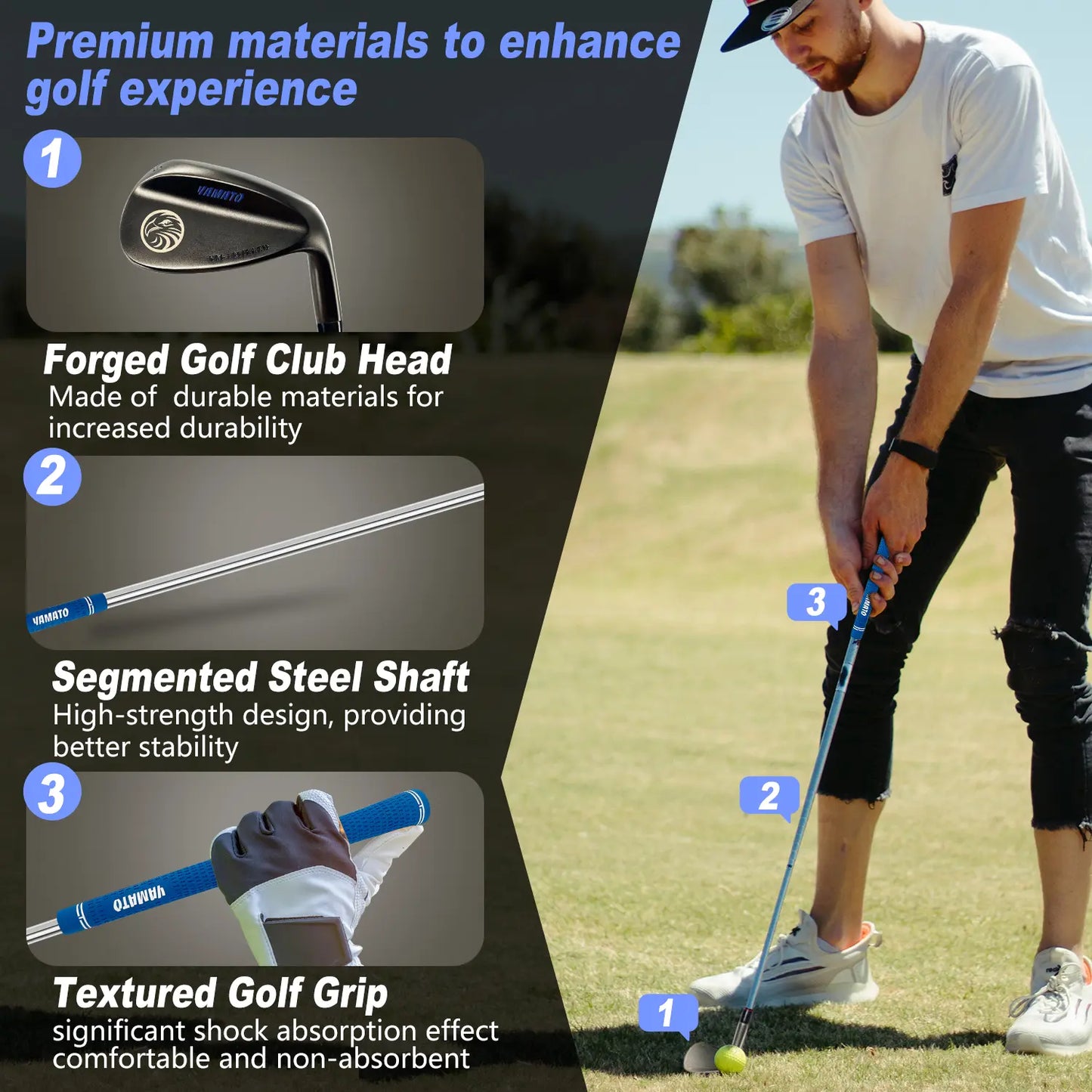 Yamato Golf Wedge – Forged Carbon Steel, Precision Control (50-60°)