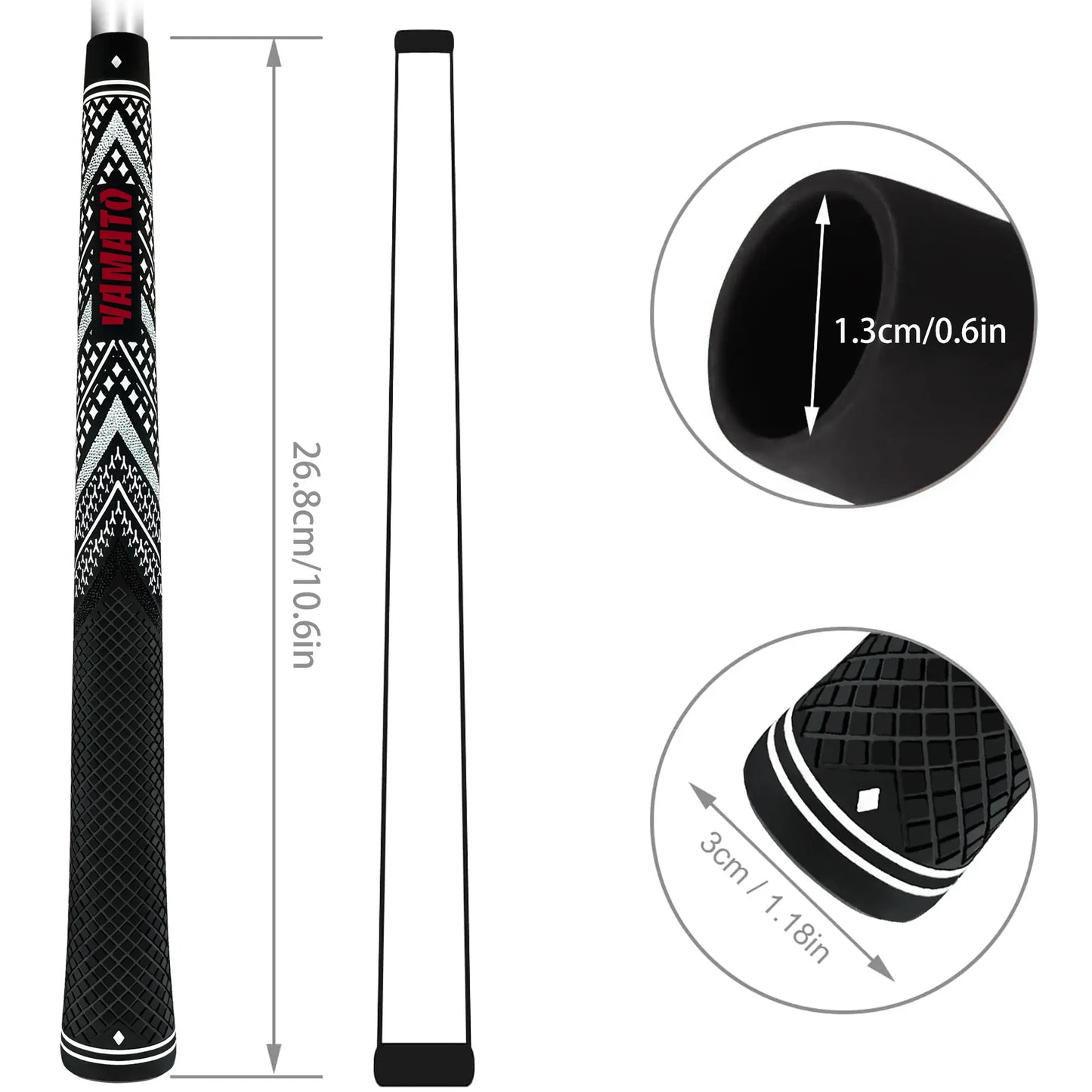 Yamato White Golf Grips 13-Pack – Clean Look, All-Weather Control