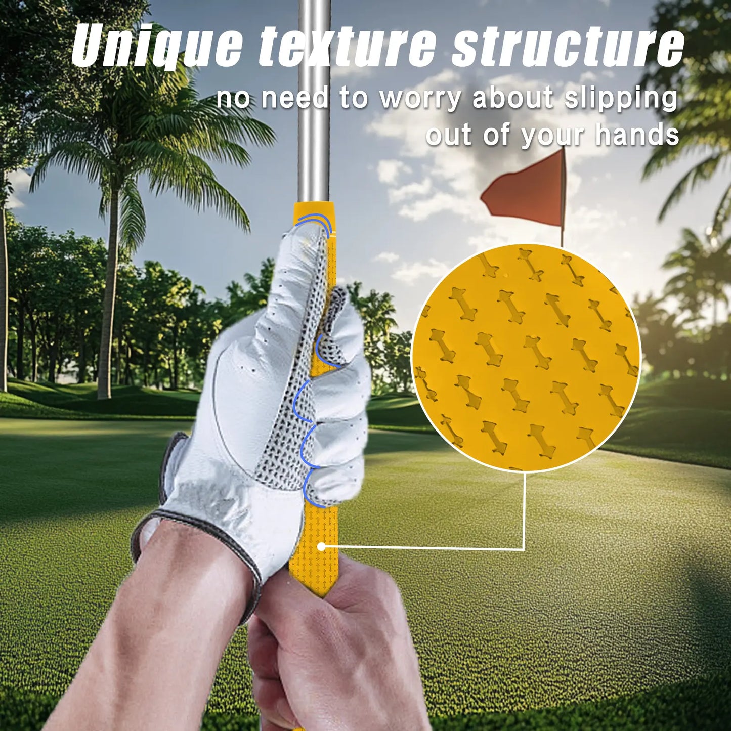 Yamato Single-Color Yellow Golf Grips 8-Pack – Soft, Non-Slip Grip