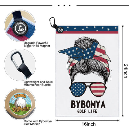 Yamato Magnetic Golf Towel – American Woman Pattern, Quick-Dry, Strong Magnet