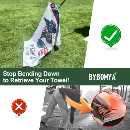 Yamato Magnetic Golf Towel – American Woman Pattern, Quick-Dry, Strong Magnet