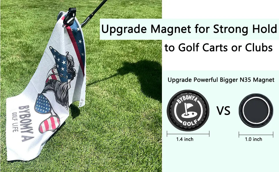 Yamato Magnetic Golf Towel – American Woman Pattern, Quick-Dry, Strong Magnet