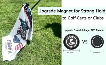 Yamato Magnetic Golf Towel – American Woman Pattern, Quick-Dry, Strong Magnet