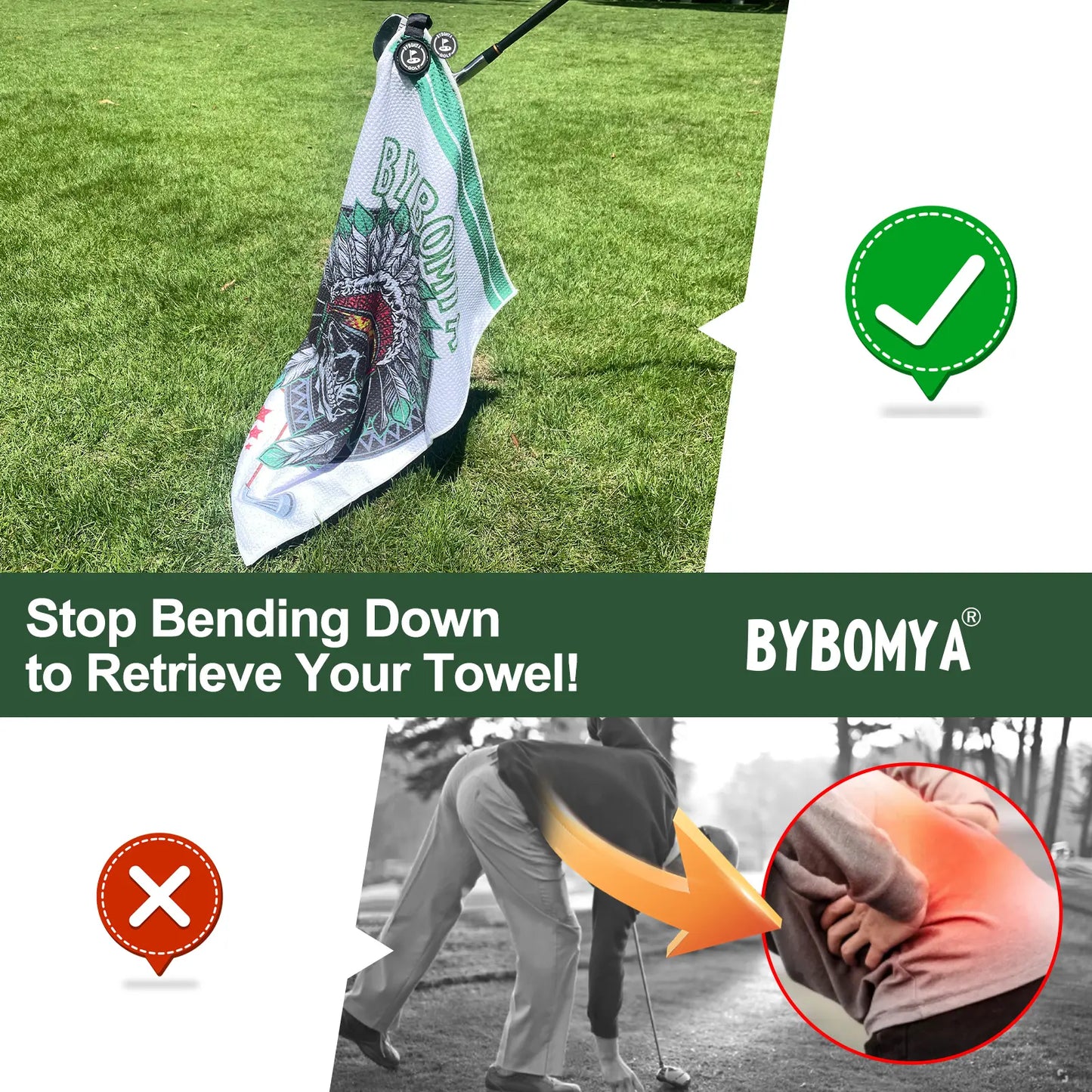 Yamato Magnetic Golf Towel – Skull Pattern, Quick-Dry, Strong Magnet
