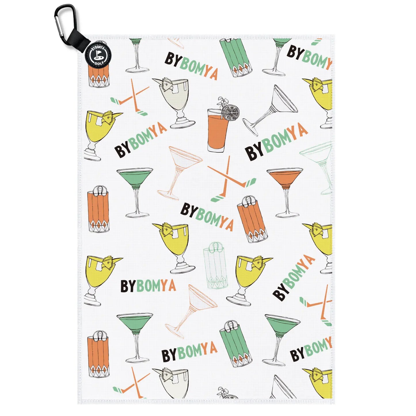 Yamato Magnetic Golf Towel – Wine Glass Pattern, Quick-Dry, Strong Magnet