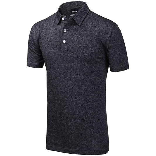 Yamato Men’s Slim-Fit Golf Polo – Black, Lightweight, Moisture-Wicking