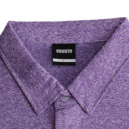 Yamato Men’s Slim-Fit Golf Polo – Purple, Athletic Fit, Quick-Dry Fabric