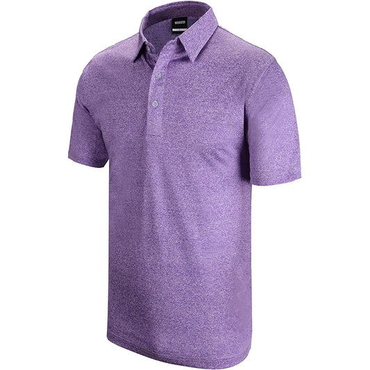 Yamato Men’s Slim-Fit Golf Polo – Purple, Athletic Fit, Quick-Dry Fabric