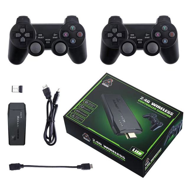 Game Stick 4k con 2 mandos inalambricos y 10.000 JUEGOS