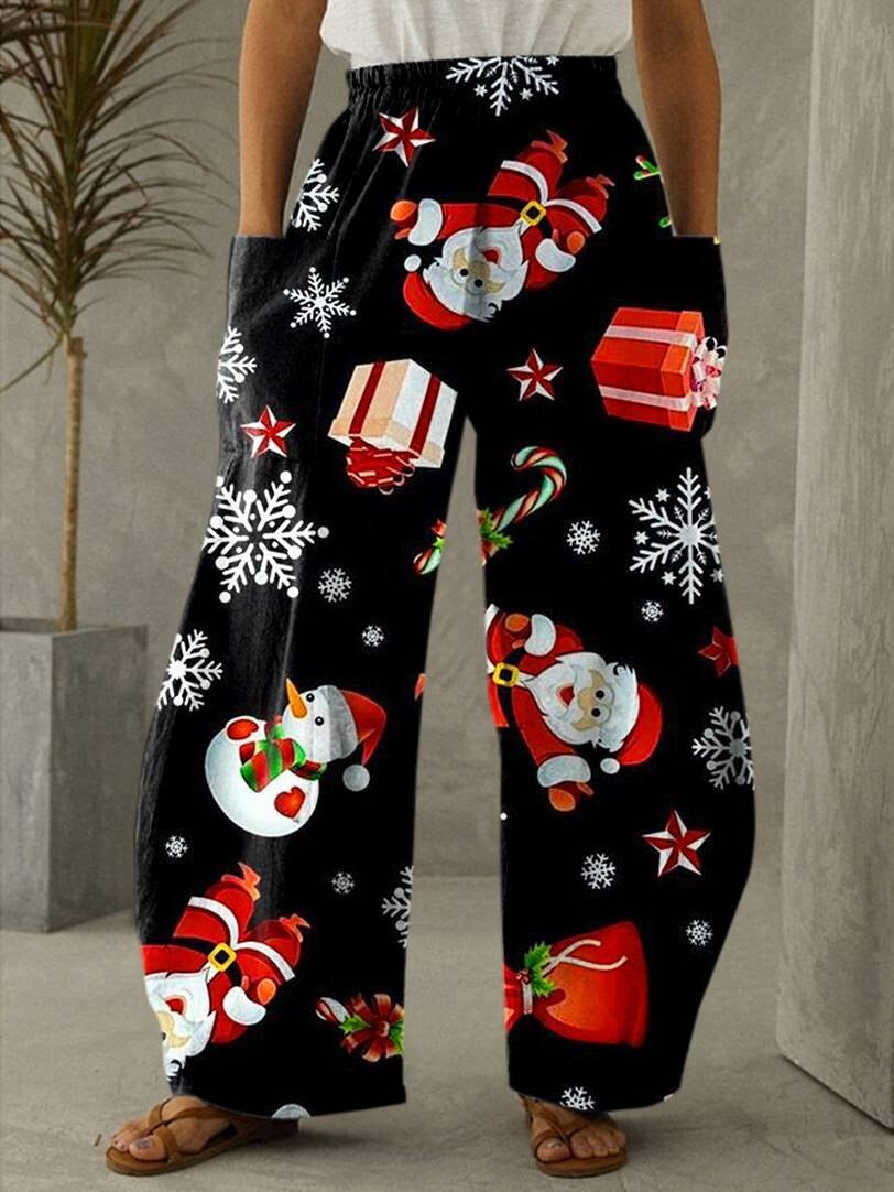 Pantalones navideños elegantes para mujeres