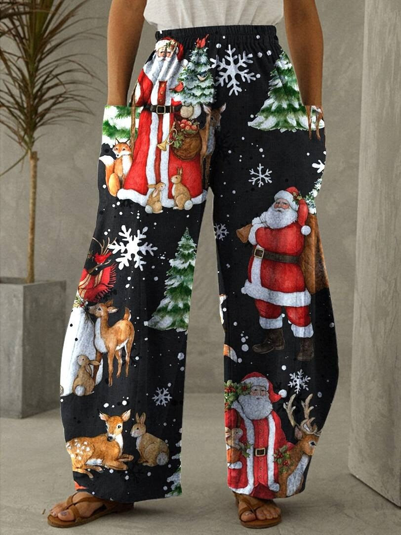 Pantalones navideños elegantes para mujeres