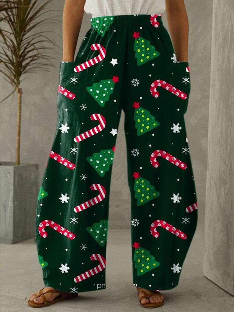 Pantalones navideños elegantes para mujeres