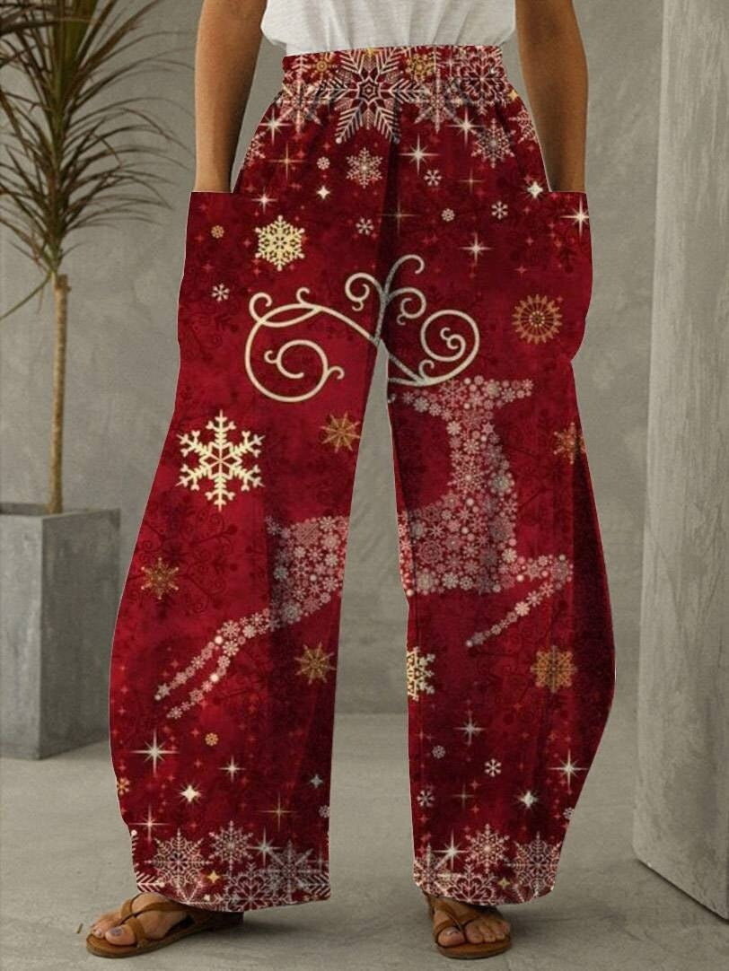 Pantalones navideños elegantes para mujeres