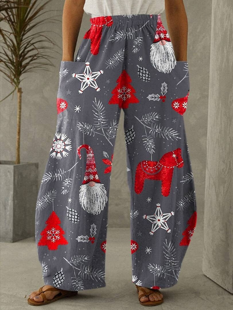 Pantalones navideños elegantes para mujeres