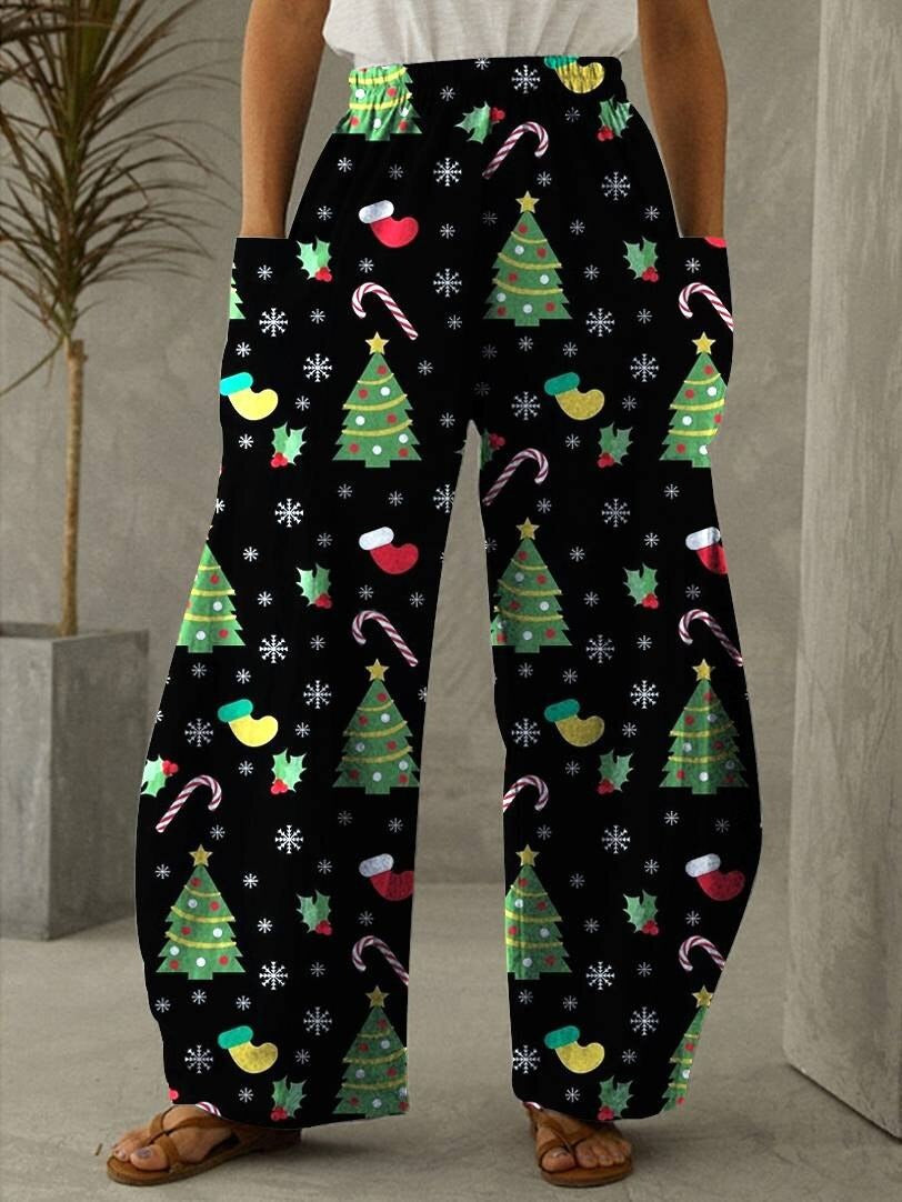 Pantalones navideños elegantes para mujeres