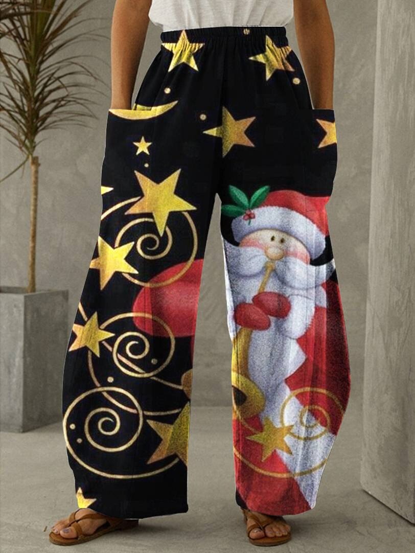 Pantalones navideños elegantes para mujeres