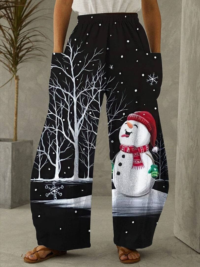 Pantalones navideños elegantes para mujeres