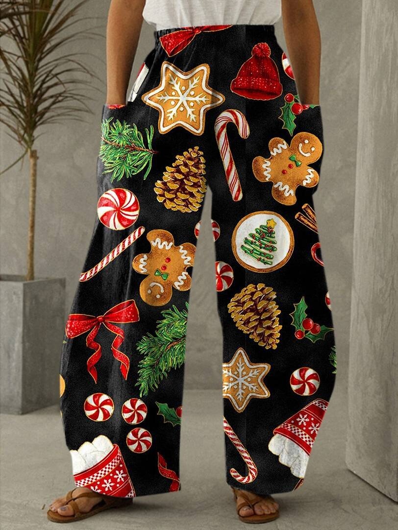 Pantalones navideños elegantes para mujeres