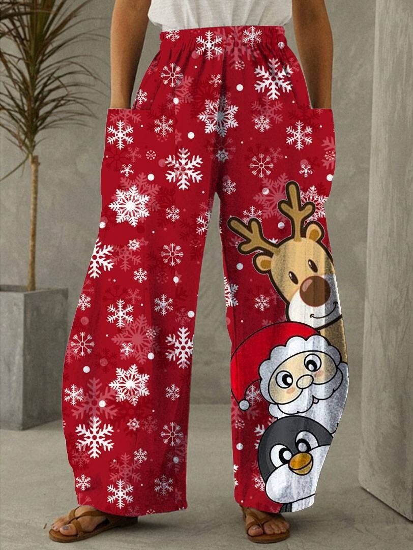 Pantalones navideños elegantes para mujeres