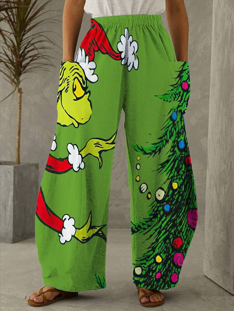 Pantalones navideños elegantes para mujeres