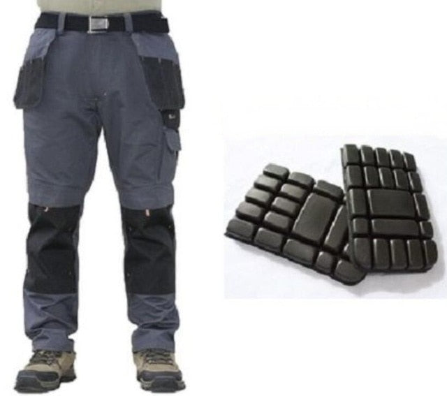 Pantalones cargo con múltiples bolsillos para hombre, resistentes al desgaste, pantalones de trabajador con refuerzo de rodillas