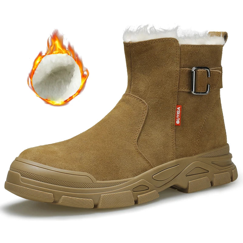 S3 Botas de seguridad de ante de vaca con forro polar,