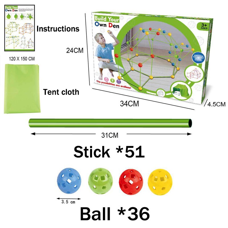 Kit de construcción de tienda de campaña para niños, bricolaje