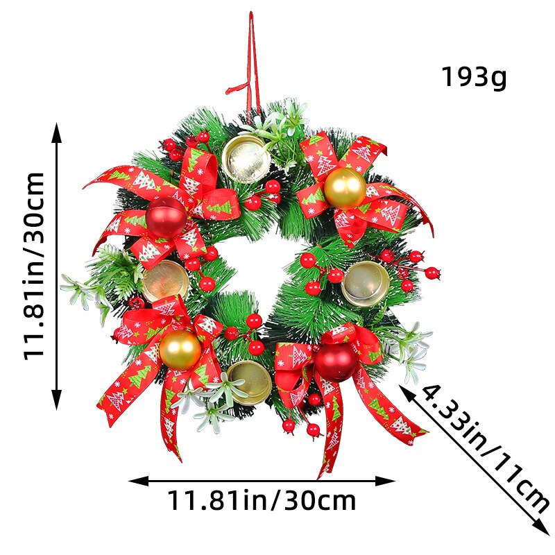 Portavelas de Navidad, adornos de corona, centro de mesa, Año Nuevo 2023-2024