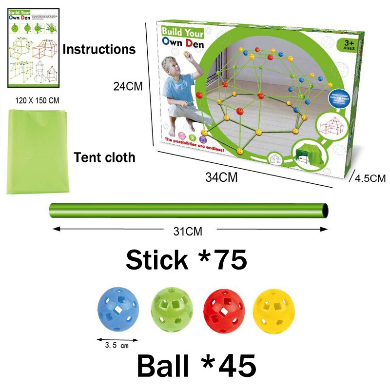 Kit de construcción de tienda de campaña para niños, bricolaje
