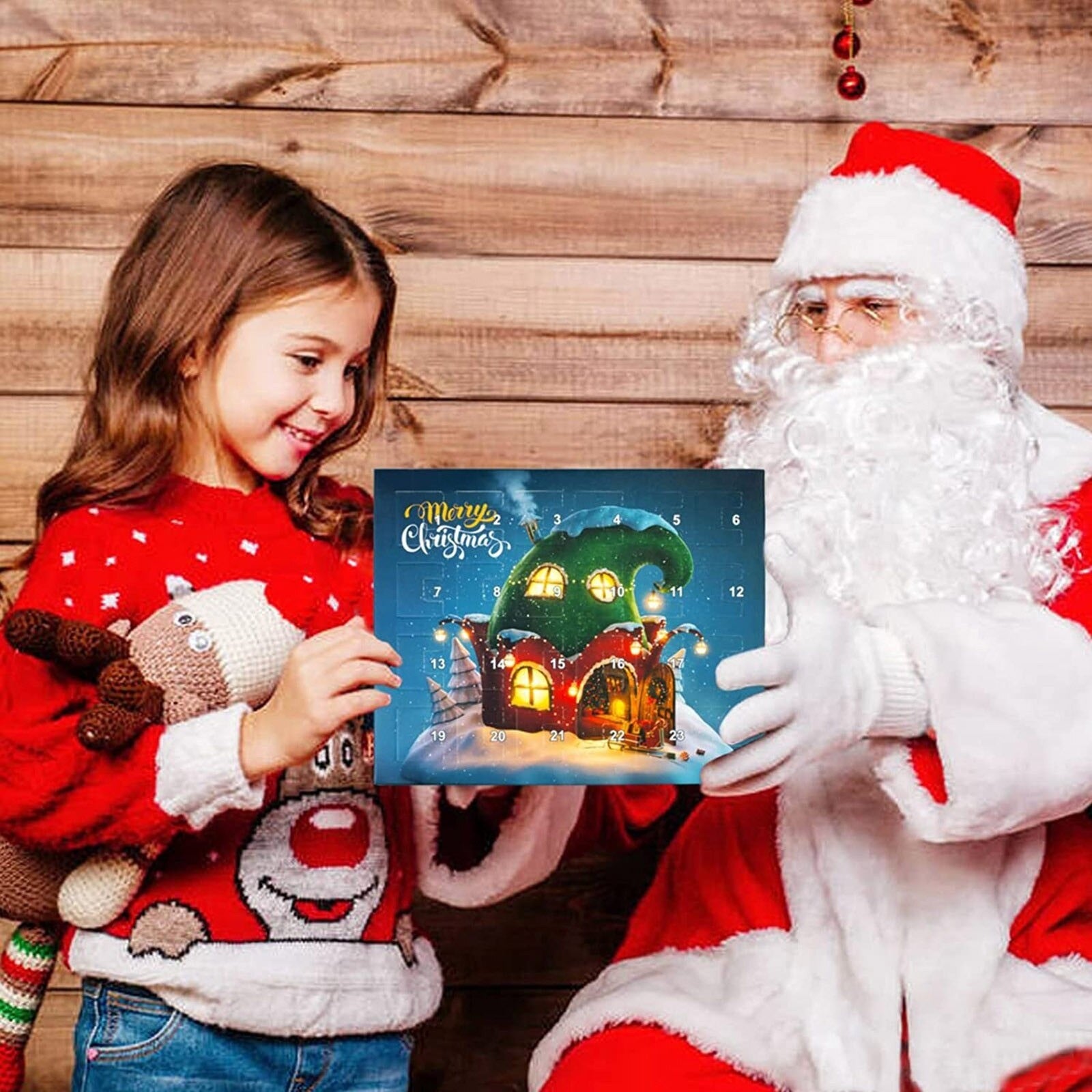 Conjunto de pulseras de calendario de cuenta regresiva de Navidad