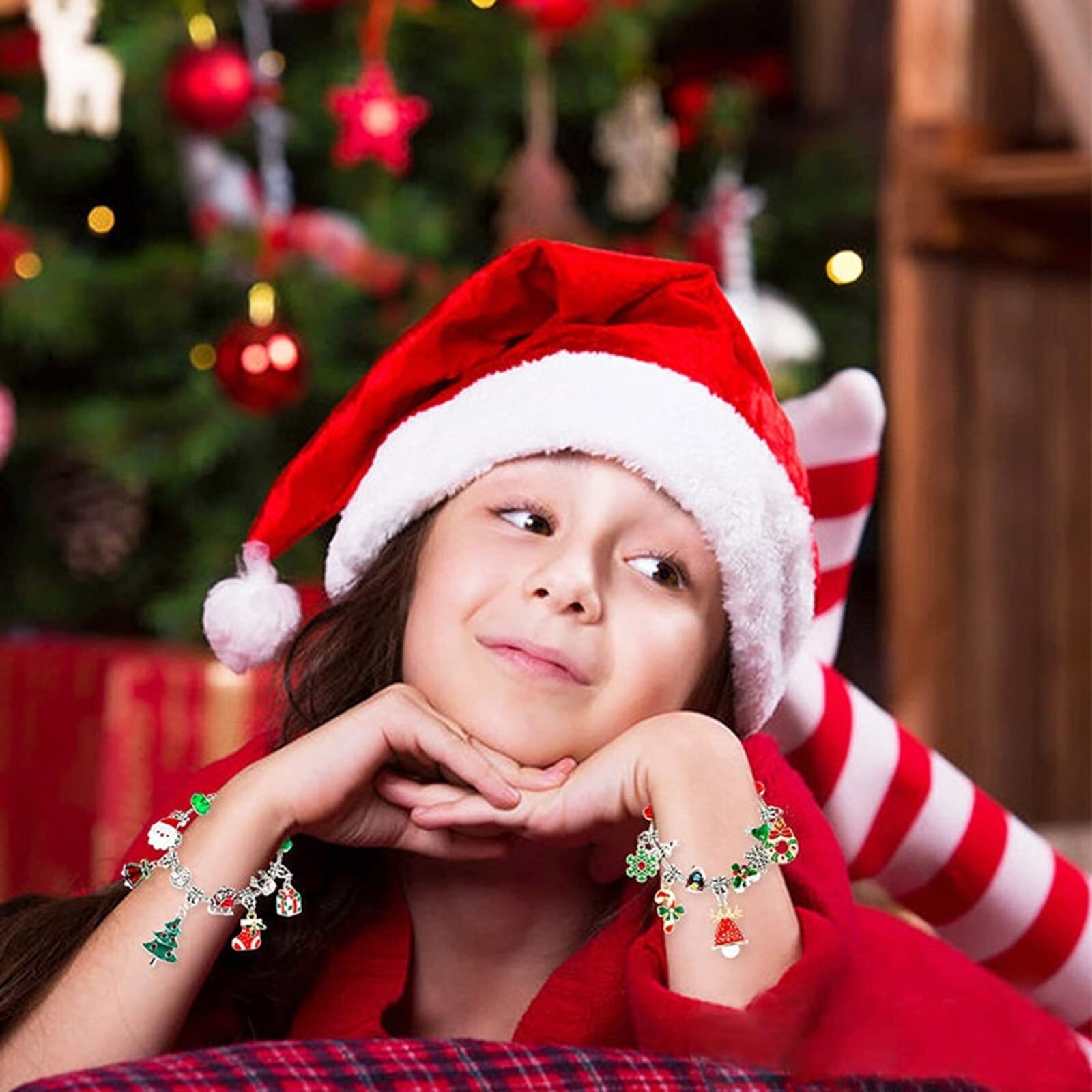 Conjunto de pulseras de calendario de cuenta regresiva de Navidad